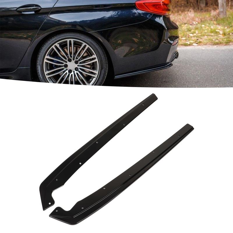 1 Pair Glossy Balck Rear Bumper Side Splitters Flaps Corner Guard Protector ABS for BMW 5 Series G30 G31 M Sport 2017-2022