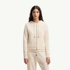 Womens Casual Commute White Knit Hooded Zip Sweater 2026