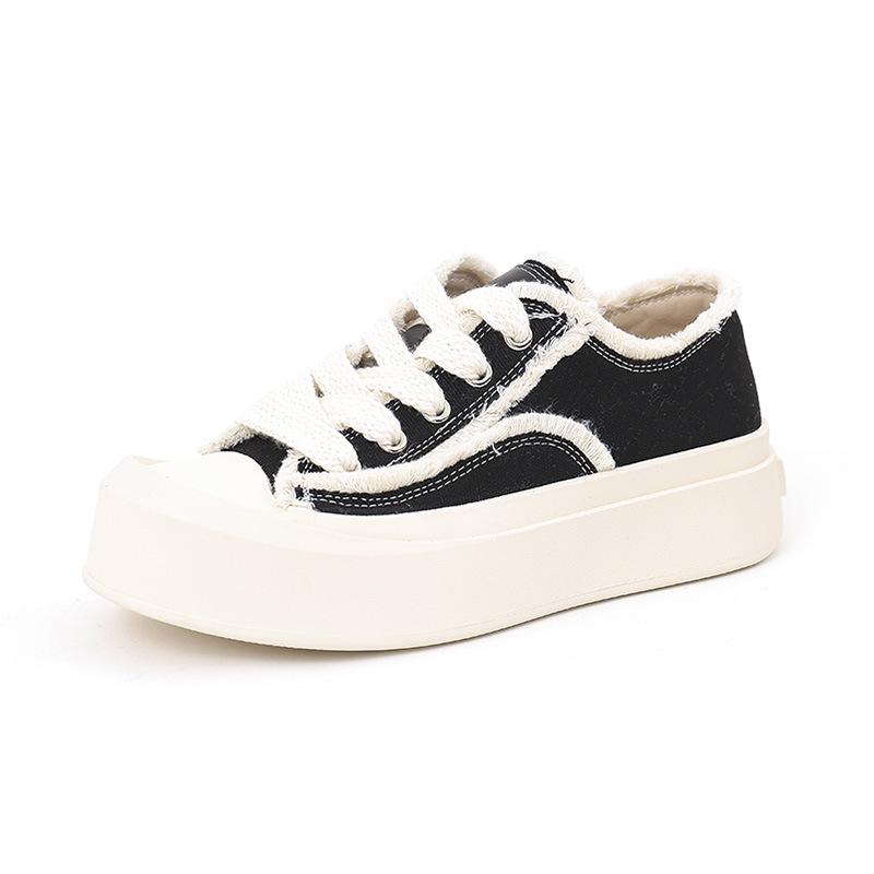 Beggar canvas shoes 2025 spring new platform white shoes women's casual single shoes versatile women's shoes flat shoes children