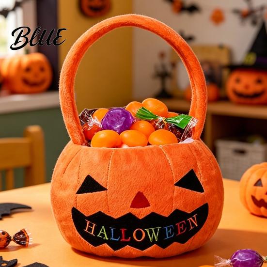 Sturdy Candy Storage Bag Halloween Pumpkin Treat Bag Portable Tote for Kids Large Capacity Trick or Handbag with Soft Handle Party Favor Gift Kids