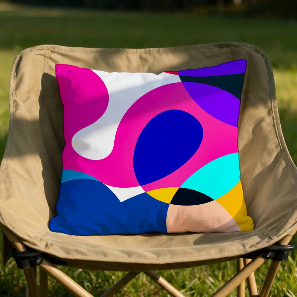 1Abstract Curve Colors Cushion Cover Soft Reversible  Durable Pillow Cover  MultiScene Use for Home  Car Daily Comfort