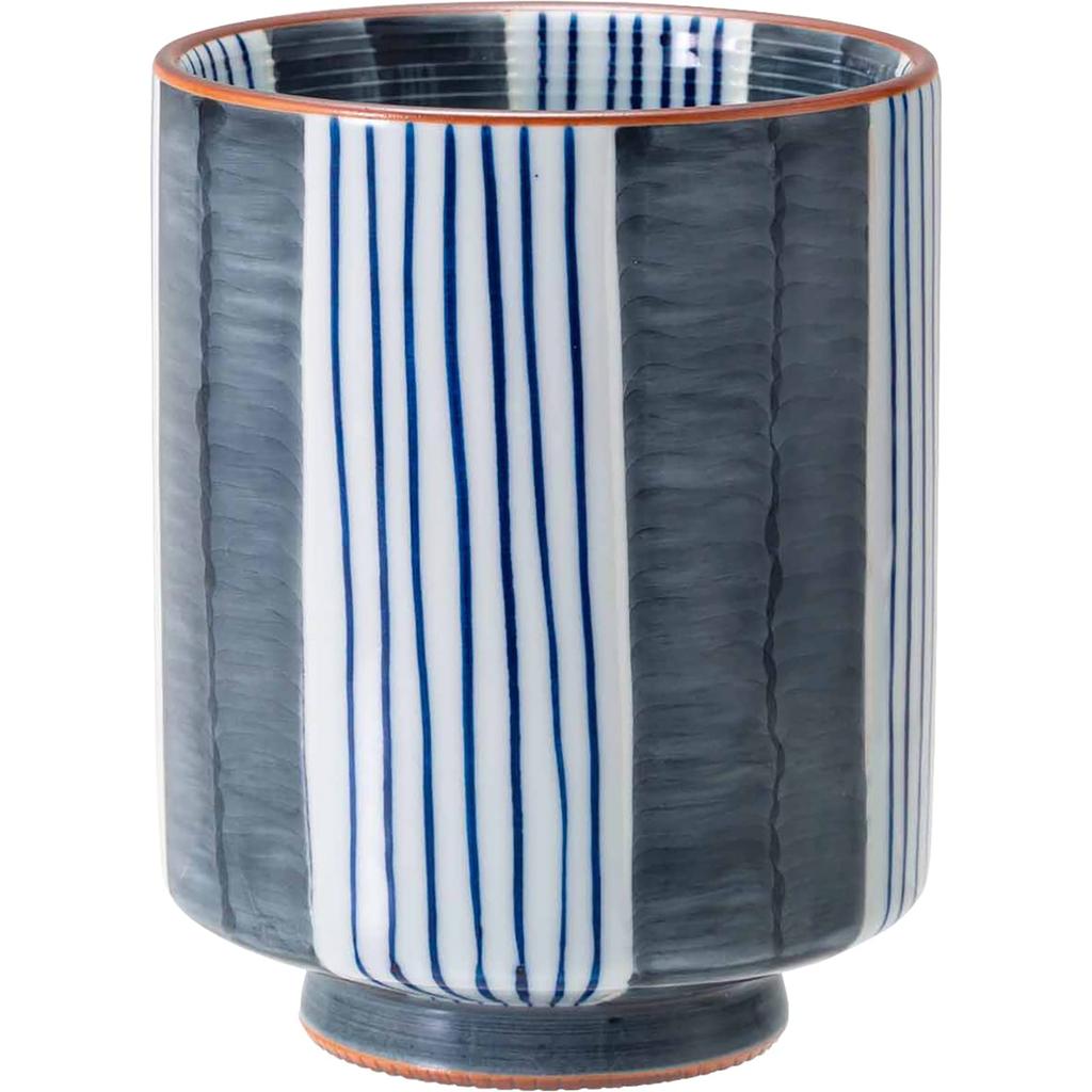 Nishikai Toki Hasami Ware Matsuyuki Touen Extra Nojukusa Made in 375ml Teacup, Large, Pattern, Japan, 20501, Blue,