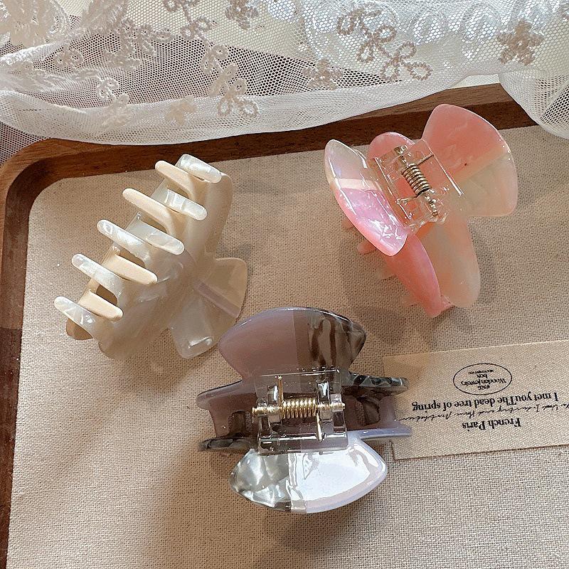 Korean Color Block Acetate Hair Claw Clip for Women - Super Fairy Style Accessories