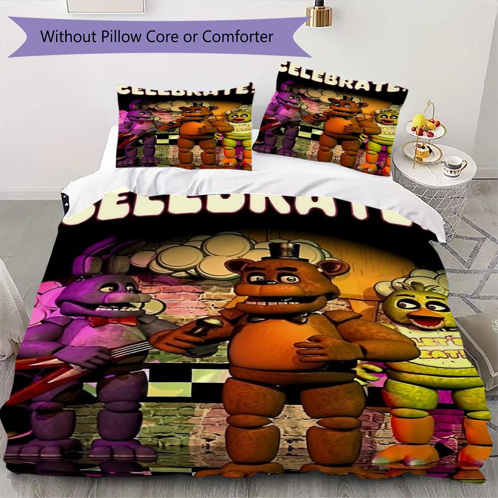Celebrate Animatronic Friends Threepiece Set 1 Duvet Cover 2 Pillowcase Without Core Without Core Bedding Set Soft And Comfortable