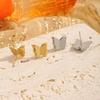 Frosted Golden Butterfly Earrings Romantic Design Butterflies Stud Earring Stainless Steel Delicate Simple Jewelry for Woman