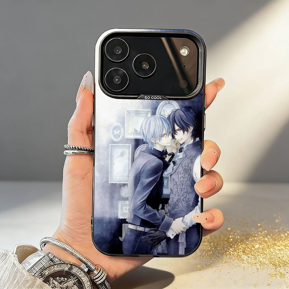 Чехол для телефона Аниме V-Vampire K-Knight Для iPhone17,16,15,14,13,12,11,Pro,MAX Серый Матовый Силиконовый Черный Чехол iPhone14