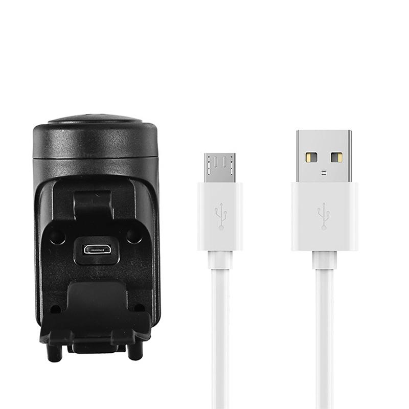Bicycle Electric Horn Black Abs Usb Rechargeable Bicycle Cycling Bell Speaker