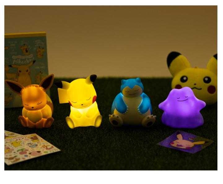 מנורת אווירה מיני LED רשמית של פוקימון – פיקאצ'ו, סנורלקס, דיטו, איבי | מנורת שינה מקורית של פוקימון