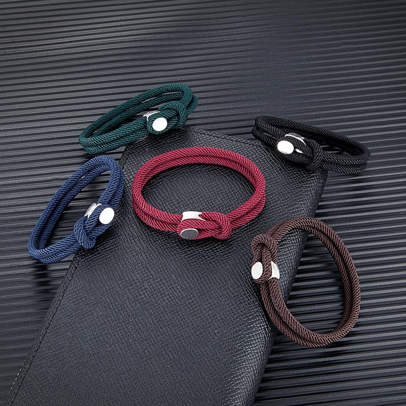Vintage Men Women Easy Hook Bracelets Double Strand Nautical Survival Rope Paracord Bracelet Couple Minimalist Jewelry