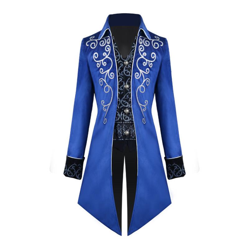 Fantasy European Mens Middle Ages Style Tailsuit With Embroidered Polyester For Stage Performances