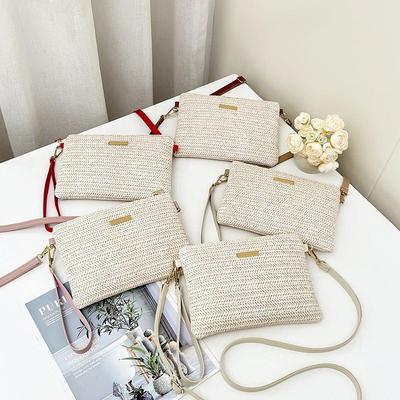 Bolsa de paja tejida 2025: Bolso de hombro y bolso de mano de moda para mujer