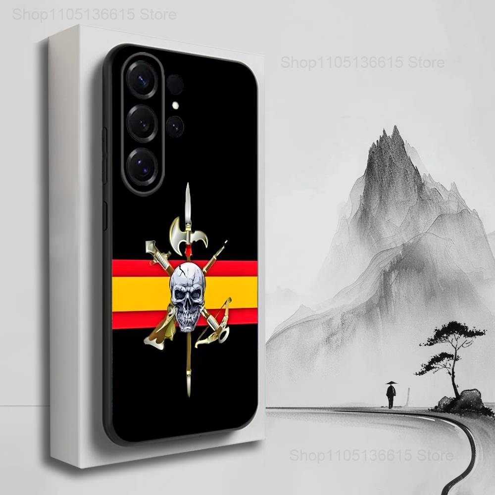 Flag Spanish Legion Case For Samsung S22,S25,Ultra,S24,S23,FE,S20,S10,Plus,S21,S9,Lite,Soft Silicone Black