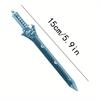Back To School Season 10pcs 0.38mm Creative Sword Shape Neutral Pen, Student Prizes Black Signature Pen Stationery,Smooth Writing Office Supplies.