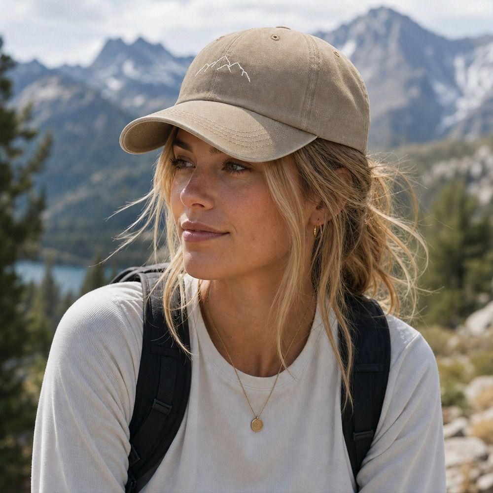 Adjustable Baseball Caps Mountain Embroidery Sunscreen Hats New Sun Headwear  Summer