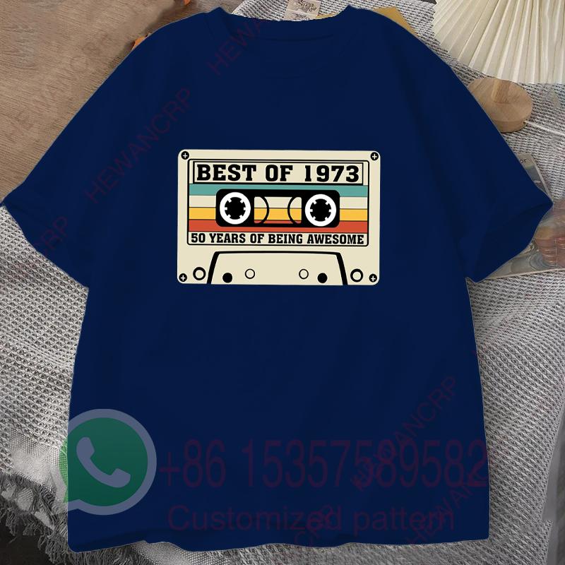1973 Limited Edition Cassette TShirt Mens Tracksuit Summer Casual Pullover Oneck Shortsleeved Fashion Breathable Streetwear