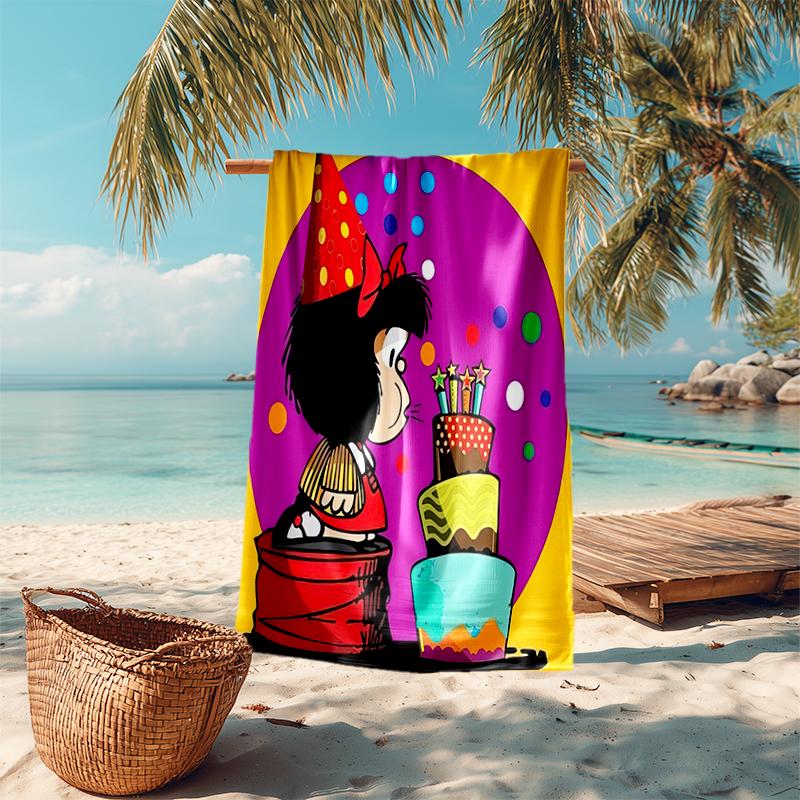 Mafalda Beach Towel Outdoor Camping Beach Towel for Vacation Swim Outdoor Pool Absorbent Bath Towel