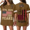 Women's Casual V Neck Jersey Shirt Short Sleeve Athletic Top 250th Anniversary Independence Day Printed T Shirt Loose Fit