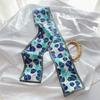 Print Flower Small Scarf For Women Handle Bag Ribbons  Fashion Head Scarf Small Long Skinny Scarves  Headbands