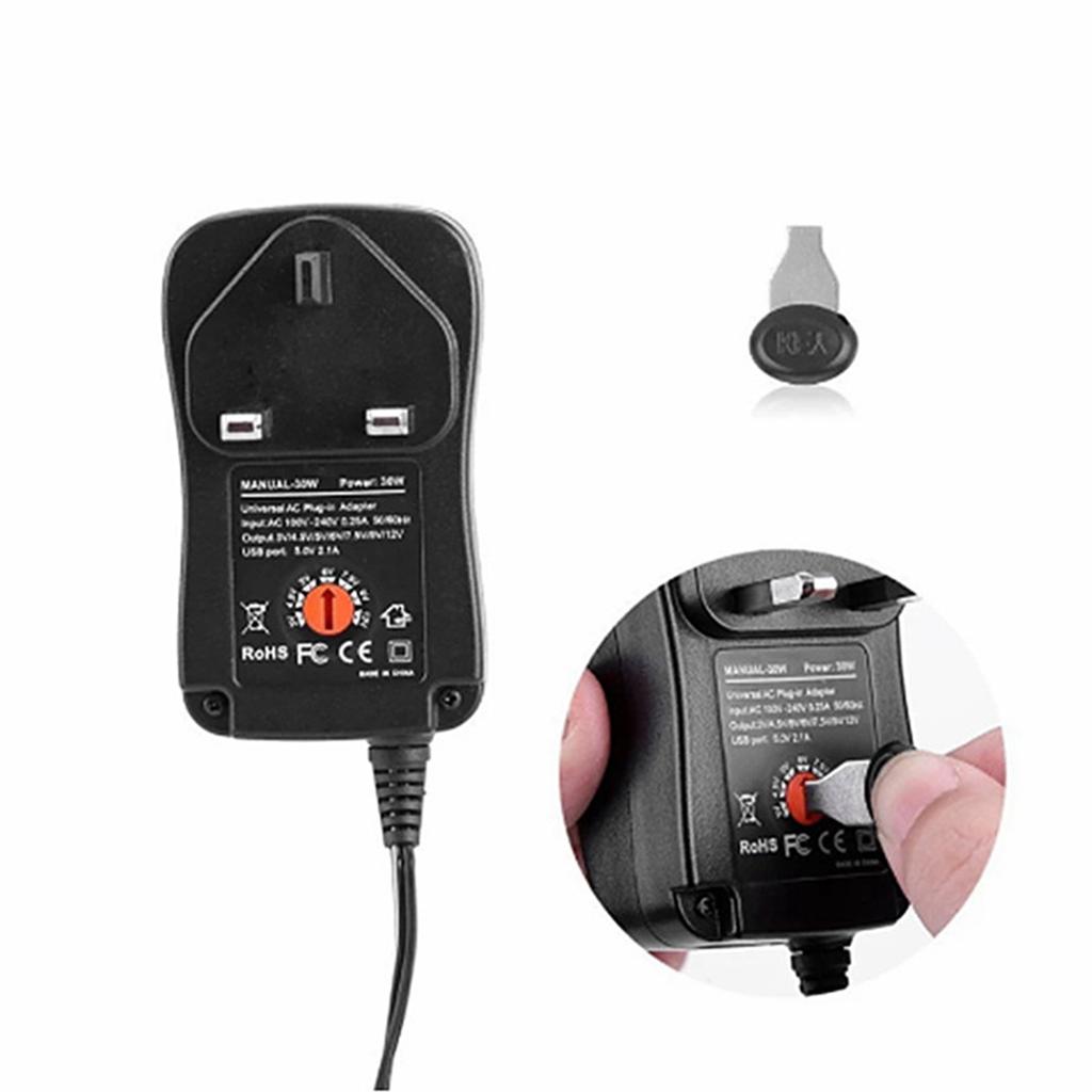 Power Supply Universal Adapter Wear Resistant Plastic Adjustable Power Adapter 2A 312V US Plug 30W