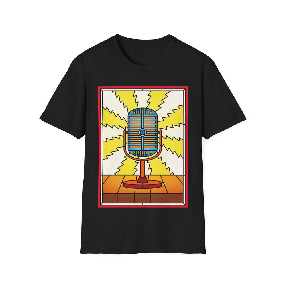 Stained Glass Microphone T-Shirt, Singer Gift, Music Graphic Tee - Unisex
