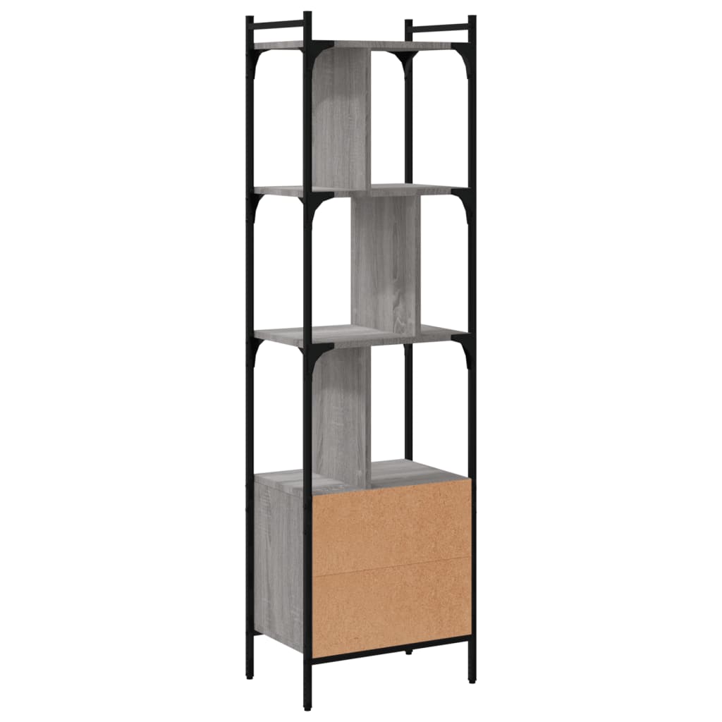 Bookshelf with Door Grey Sonoma 44.5 x 30 x 154.5 cm Engineered Wood