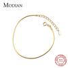 Modian Classic Basic  Sterling Color Stylish Stylish Sleek Minimalist Gold Color Color Snake Chain Women Wrist Bracelet Link Chain Bangle