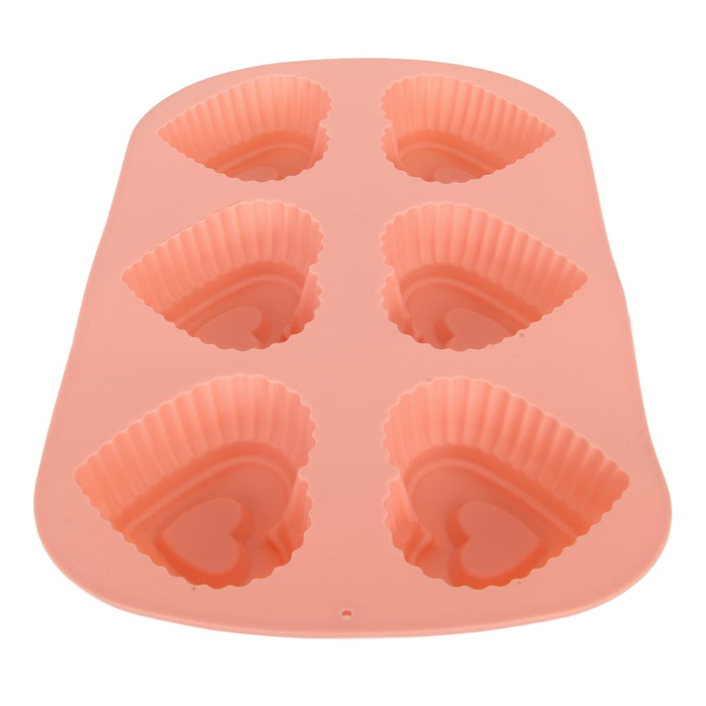 6 Holes Heart Shaped Silicone Mold For Chocolate Cake Jelly Pudding Handmade Soap Mould Candy Making