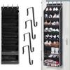 Versatile 8 Level Over Door Shoe Holder Footwear Hanger with Large Pocket Space Saving Shoe Organizer for Closet