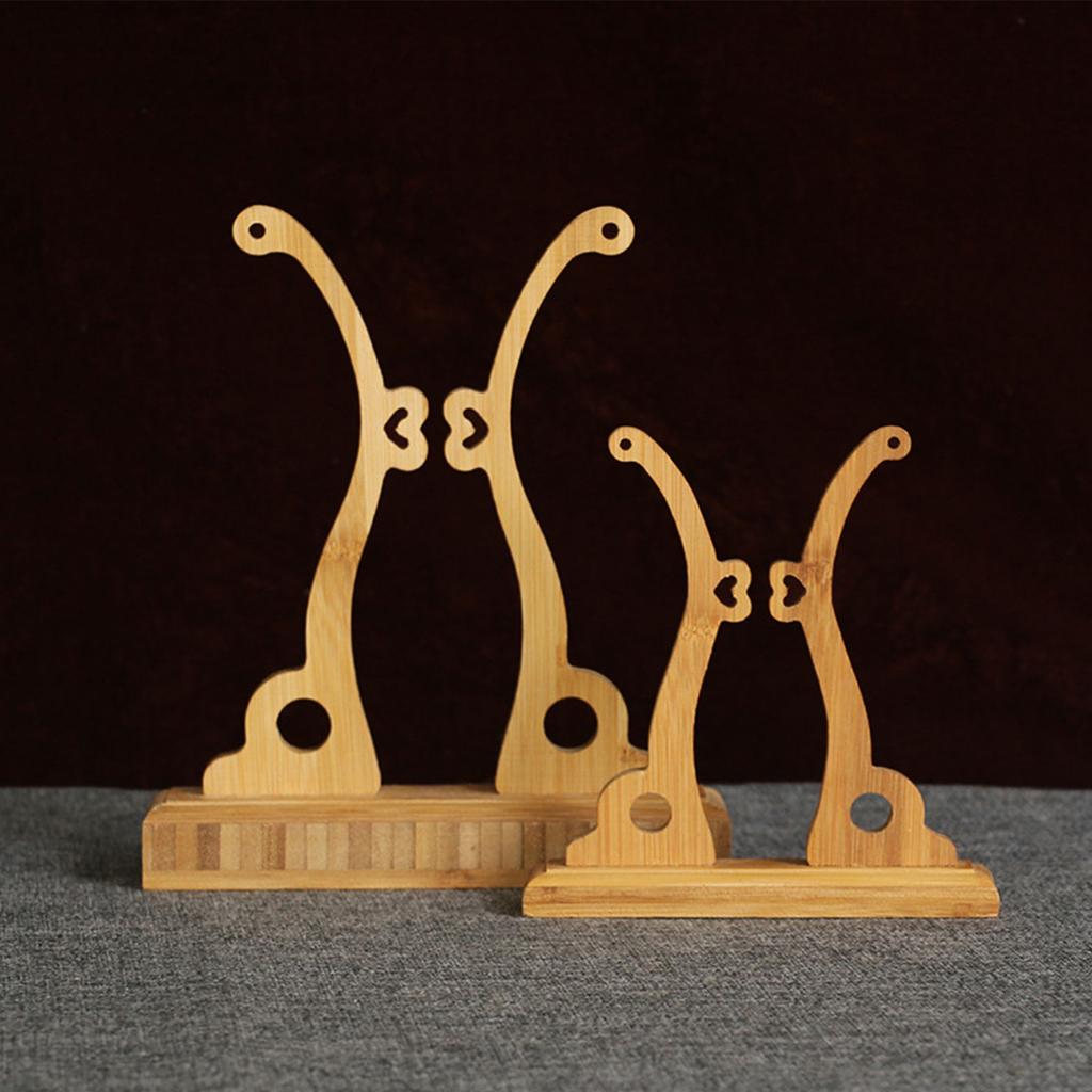 Traditional Chinese Style Bamboo Fan Stand for Desktop Decoration Fan Frame Base Holder Bracket Display Tool Accessories