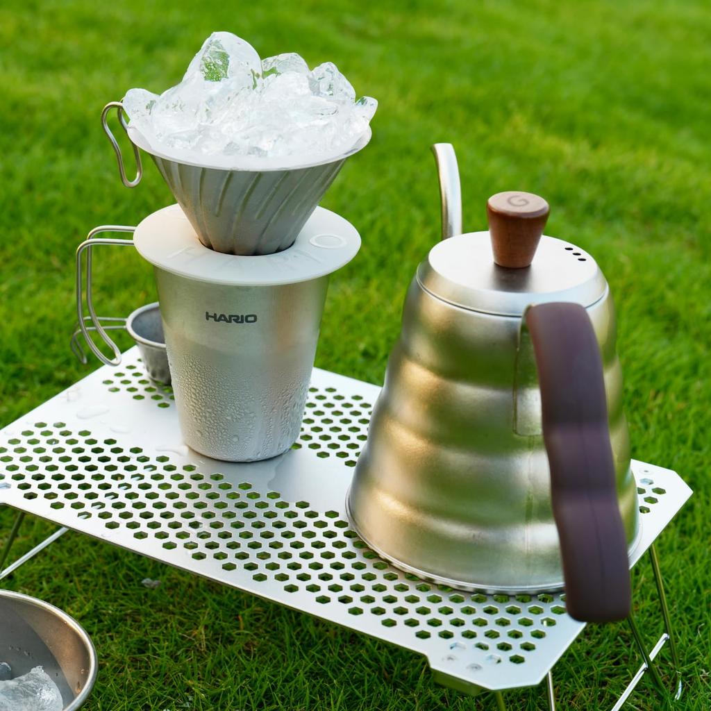 HARIO Titanium 350mL Full Single-Layer Mug, Capacity, Lightweight, Outdoor, Titanium, Gray, SMTI-35-TSV