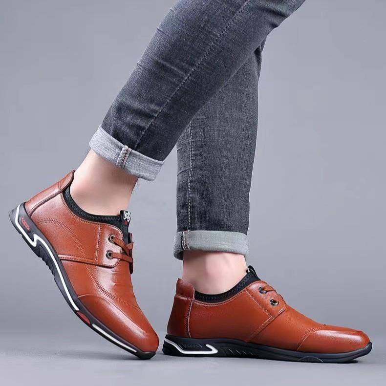2025 spring and autumn new PU upper waterproof and easy to take care of lightweight fashion sports and leisure men's shoes men's leather shoes