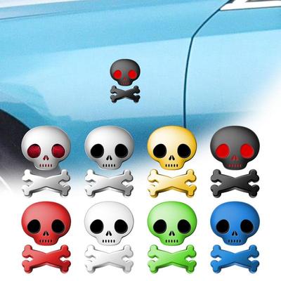 1 ks Roztomilý Kovová Zinková Slitina Lebka Kostra Znak Nálepka Nákladní Auto Štítek Odznak Samolepka Motocykl Automobily Auto Styling Příslušenství