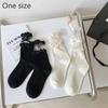 Lolita Bowknot Hollow Out Socks Girly Lace Sweet Bow Sock Casual Crew Loose Sox Summer Thin Breathable Mid-Tube Stockings Gifts