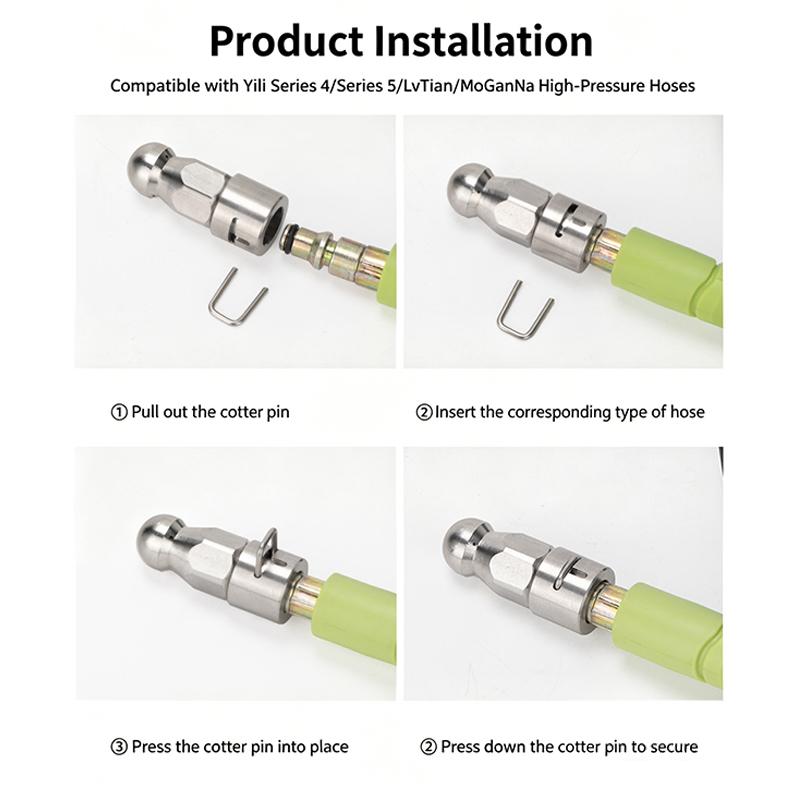 Pressure Washer Sewer Nozzle Drain Cleaning Nozzle Tips For Karcher K Series/Lavor Hose Sewer Cleaning Tool