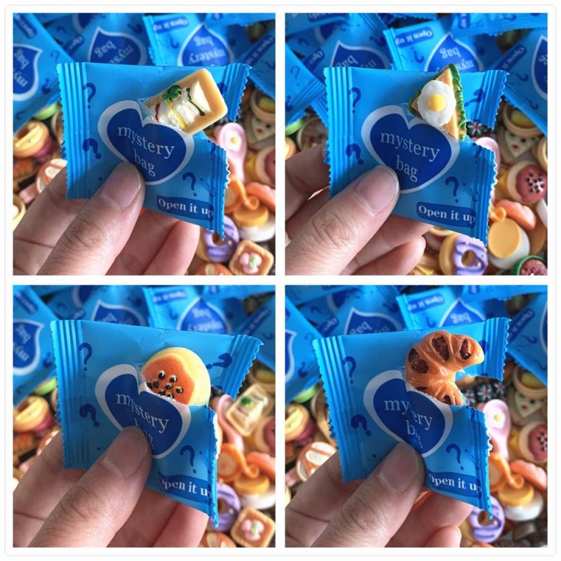 30pcs Diy Mixed Style Blind Bag Mini Food Simulation Cute Blind Box Suitable Children's Toy House Decoration Gift Randomly Sent