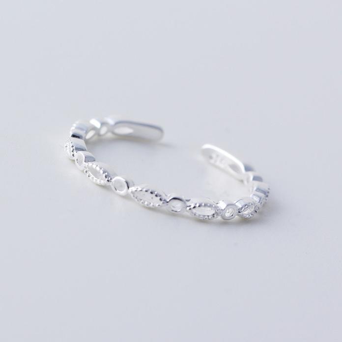 PONYKISS Sterling Silver Hollow Heart Geometric Rings for Women Minimalist Trendy Fine Opening Accessories