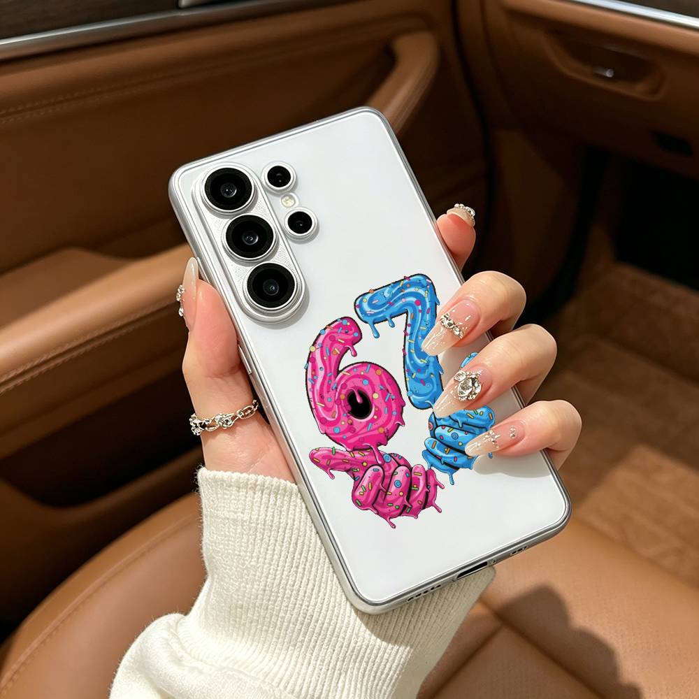 Fashio SS Six Seven 67 Clear Phone Case for Samsung S25, S24, S21, S22, S23, S30, Ultra, S20, Plus, FE, Lite