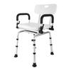 360° Rotating Shower Chair with Armrests and Backrest, Height-Adjustable Rotatable Shower Stool, Shower Chair