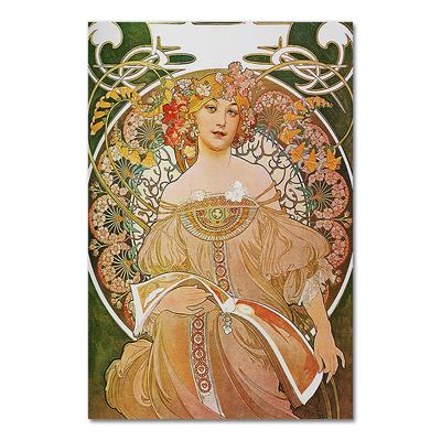 Kobieta Obrazy na płótnie na ścianie obrazy artystyczne do salonu Alphonse Mucha płótno plakaty i druki Art Vintage