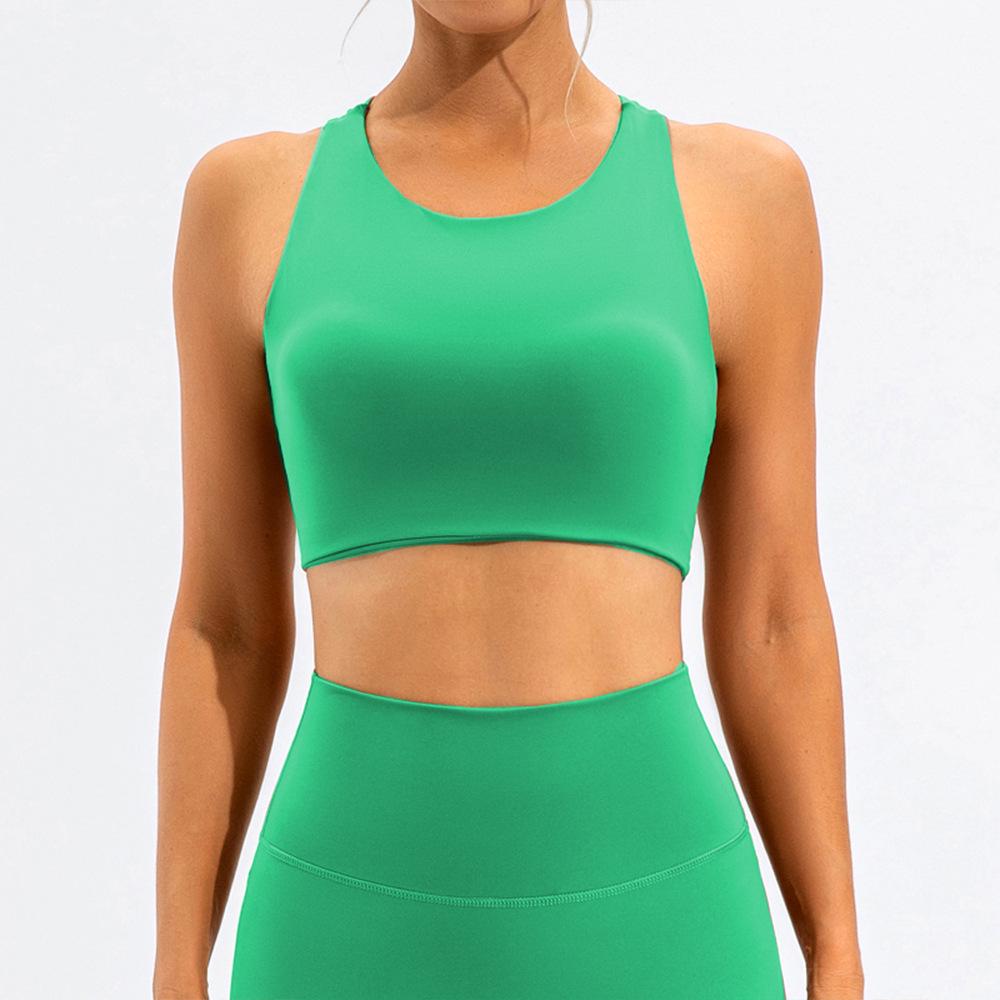 Women's High-Intensity Sports Bra - Lulu Nude Feel, Shockproof, Gathered Support, Stylish Back, Perfect for Yoga & Fitness