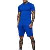 Men's Summer Quick-Dry T-shirt & Shorts Set - Solid Color Activewear for Running and Fitness