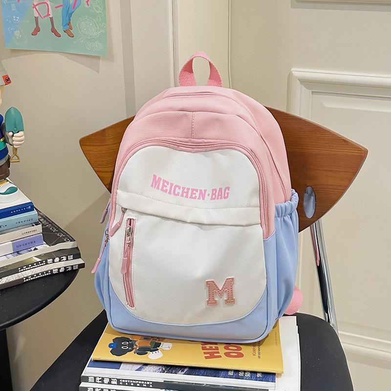 School Bag Spring Outing Research Cute Children's Outing Contrasting Color Backpack Versatile Dopamine School Bag Sweet Simple Shoulder Bag
