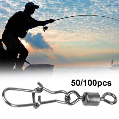אביזר ספורט MUQZI 50/100 יחידות מחבר דיג מסתובב קרס נירוסטה קליפס מסתובב מהיר סוגרים