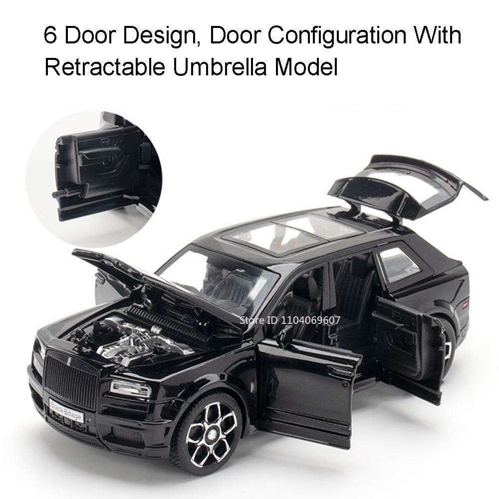 1:32 Scale Rolls Royce Cullinan RV Car Models Alloy Diecast Toys Pull Back 6 Doors Opened Camping Vehicle Toy for Kids Presents