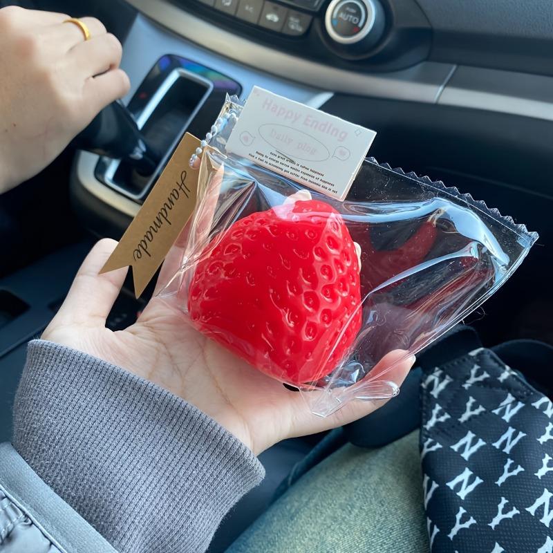 Slow Rising Strawberry Squeeze Toy Soft TPR Squishy Fidget Stress Relief Gift Present For Office Desk Holiday