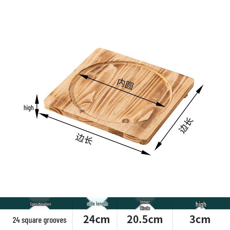 Heat-Resistant Wood Mat for Clay Pots and Stone Bowls – Anti-Scald, High-Temperature Insulation for Teppanyaki and Casserole Dishes