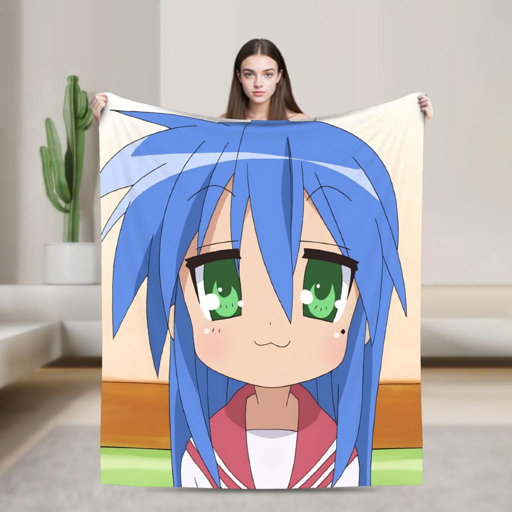 Konata izumi L-Lucky S-Star Throw Blanket Super Soft Trend Blankets For Living Room Travel Office Flannel Bedspread Bed Cover