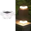 Solar Post Lights Clear Lampshade Waterproof Solar Deck Fence Cap Light Warm Light Outdoor Square Street Lamp For Garden Patio