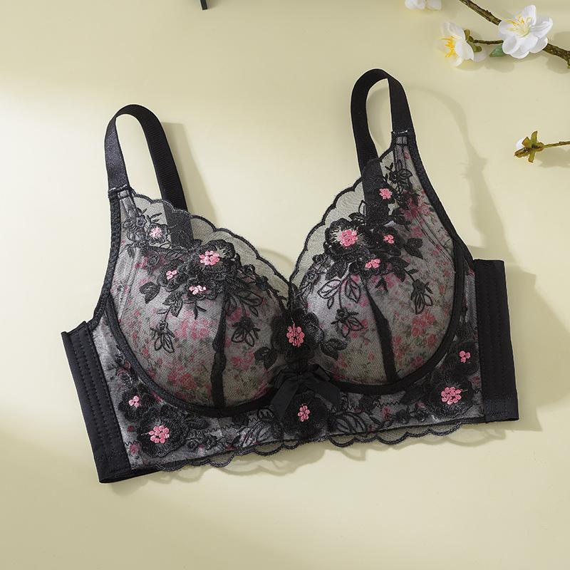 Embroidered Bra for Women Gathered Together To Prevent Sagging and Collect Accessory Breasts Non Empty Cup Bra