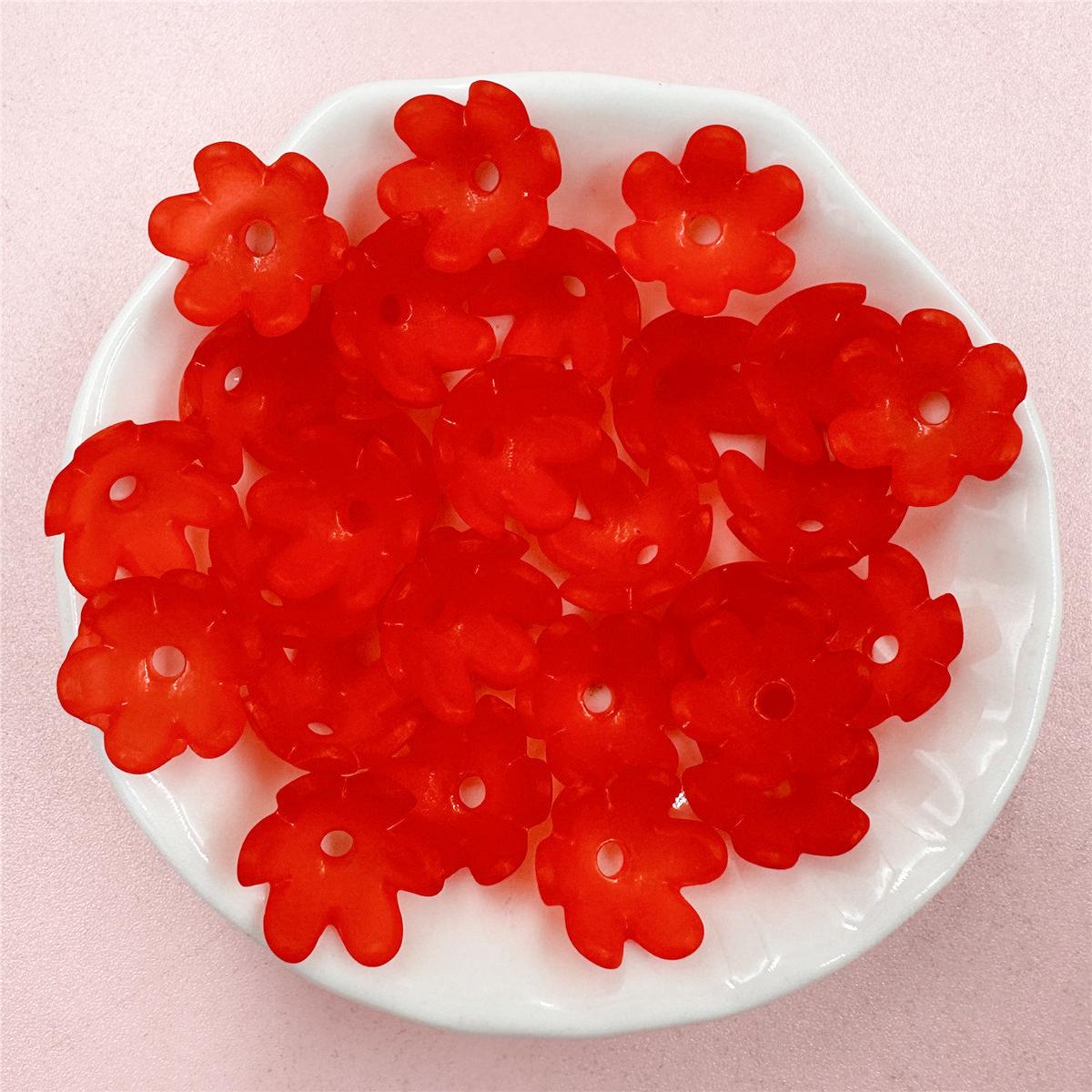 

Высокое качество акрил 14 мм мода для изготовления браслетов и ожерелий DIY ювелирные аксессуары серьги свободные бусины брелок матовый цветок 30 шт. about 14mm 30pcs красный